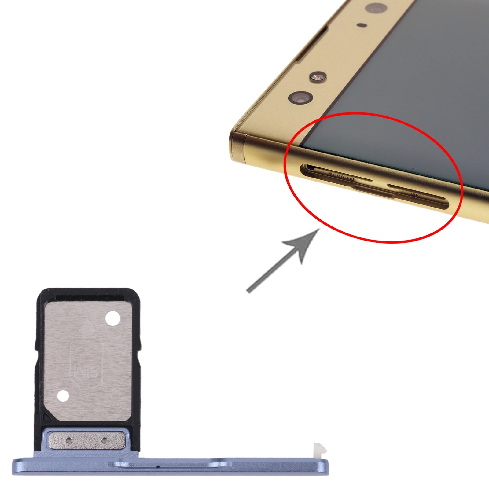 SIM Card Tray for Sony Xperia XA2 Ultra (Blue)