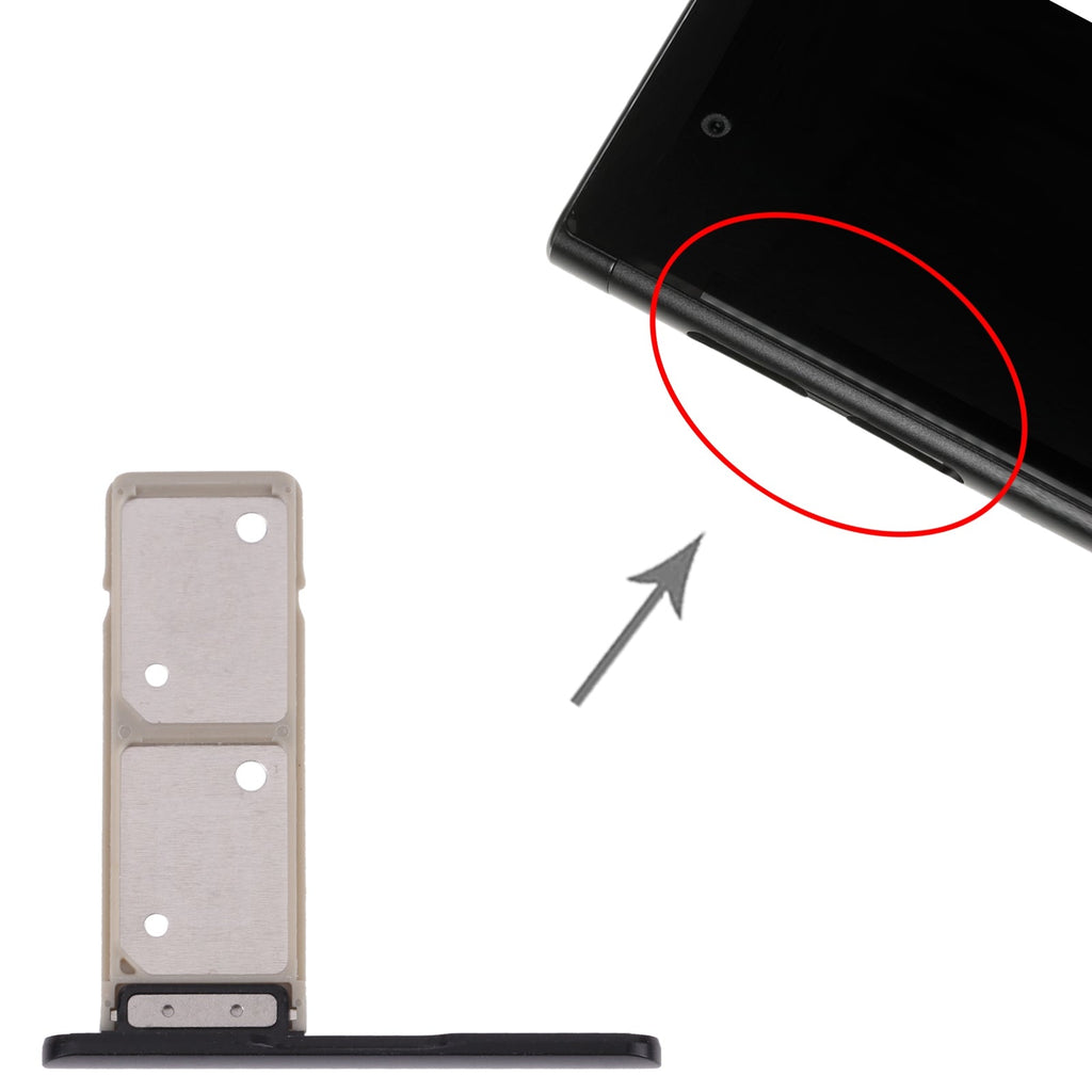 SIM Card Tray + SIM Card Tray for Sony Xperia XA1 Plus (Black)