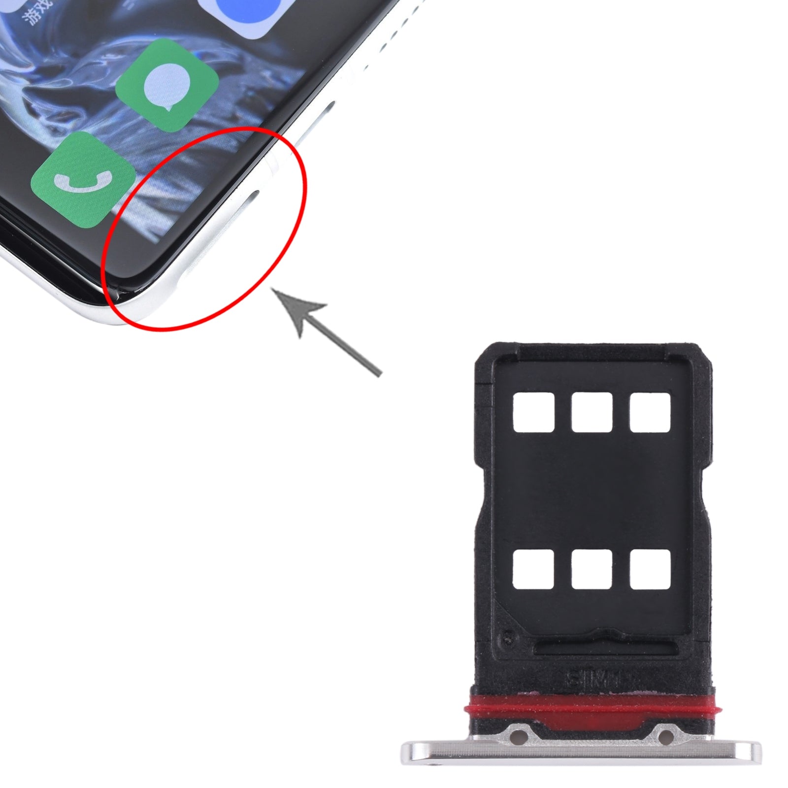 For Meizu 18 Pro SIM Card Tray + SIM Card Tray (Silver)