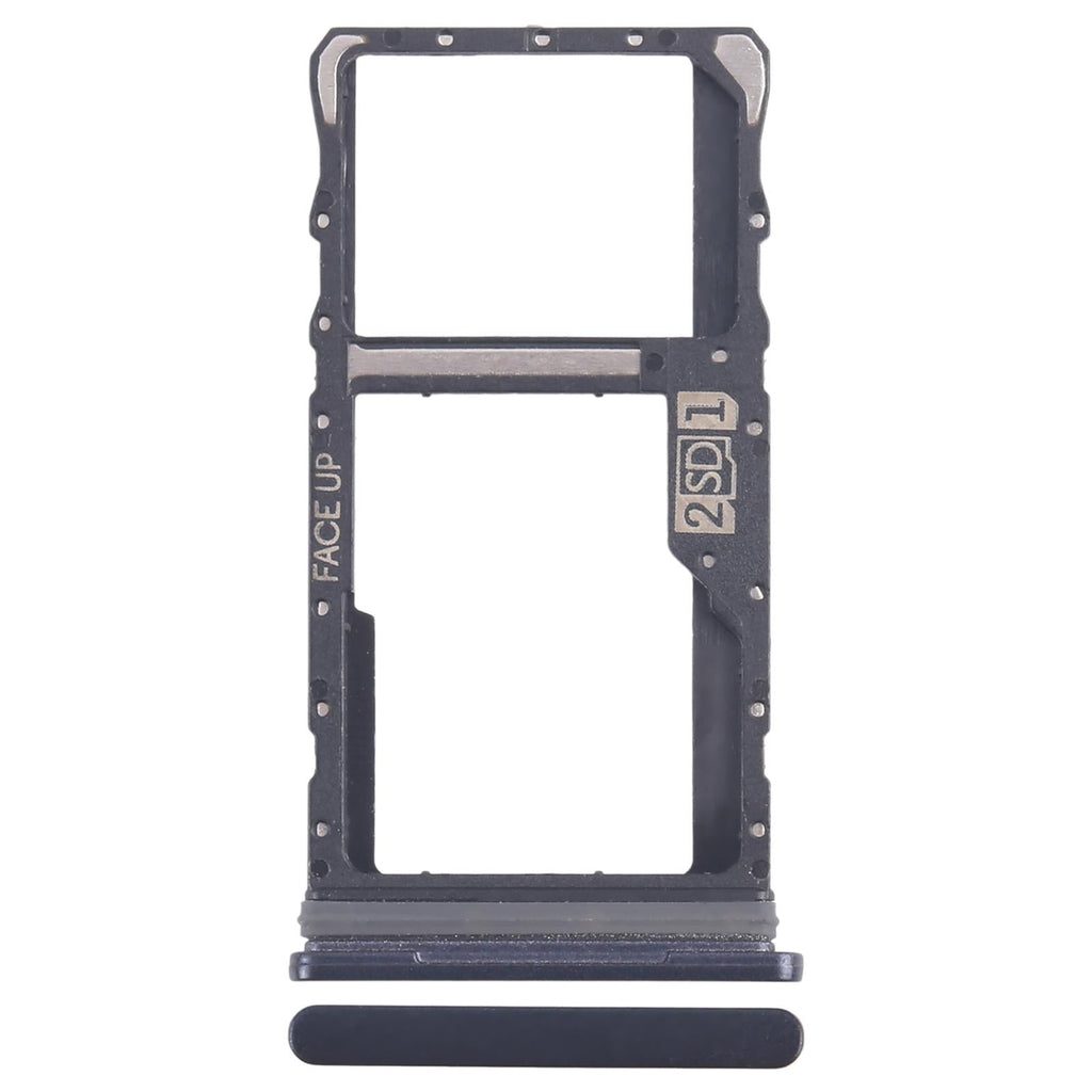 For Motorola Moto G50 SIM Card Tray + Micro SD Card Tray (Black)