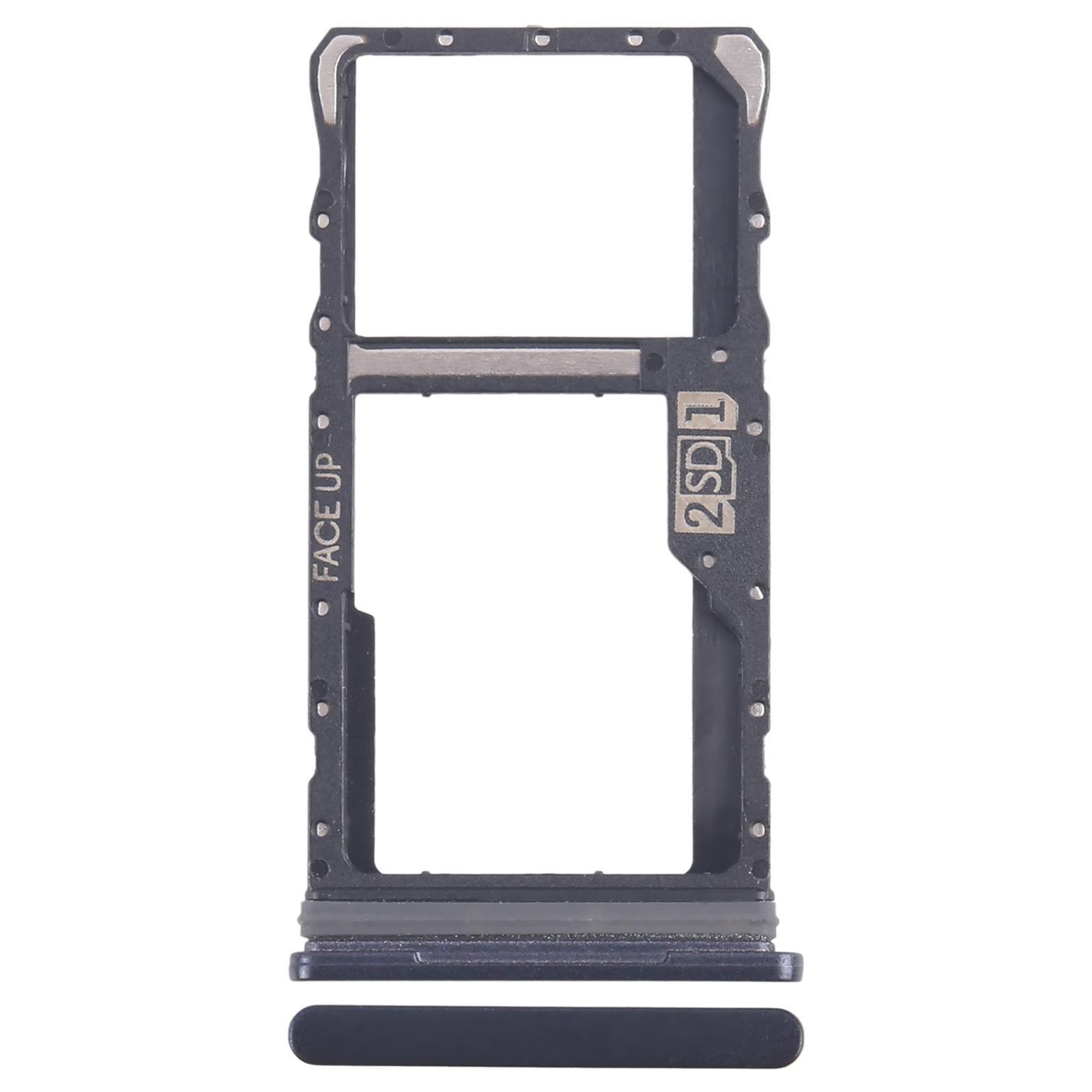 For Motorola Moto G50 SIM Card Tray + Micro SD Card Tray (Black)