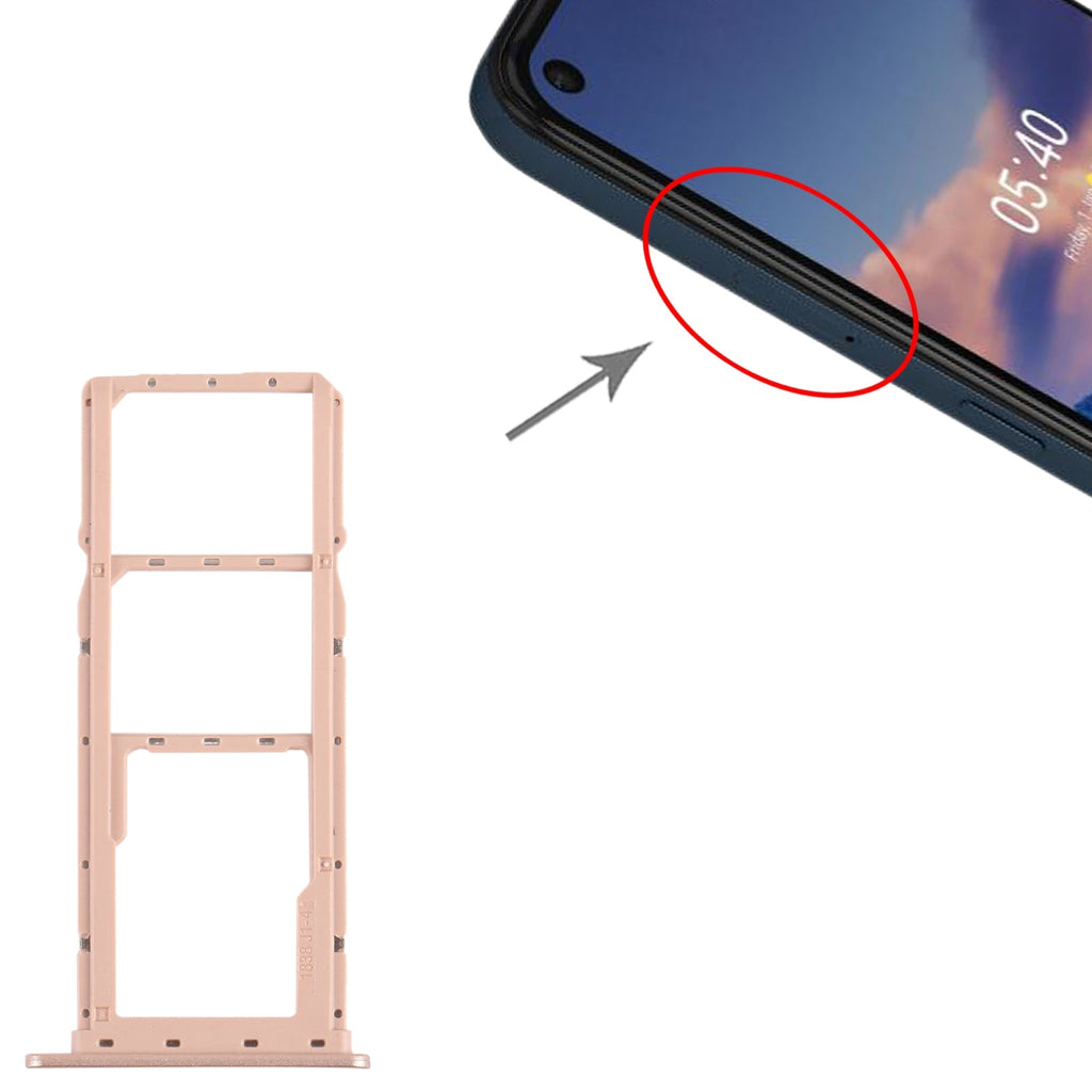 SIM Card Tray + SIM Card Tray + Micro SD Card Tray for Nokia 5.4 TA-1333 TA-1340 TA-1337 TA-1328 TA-1325 (Gold)