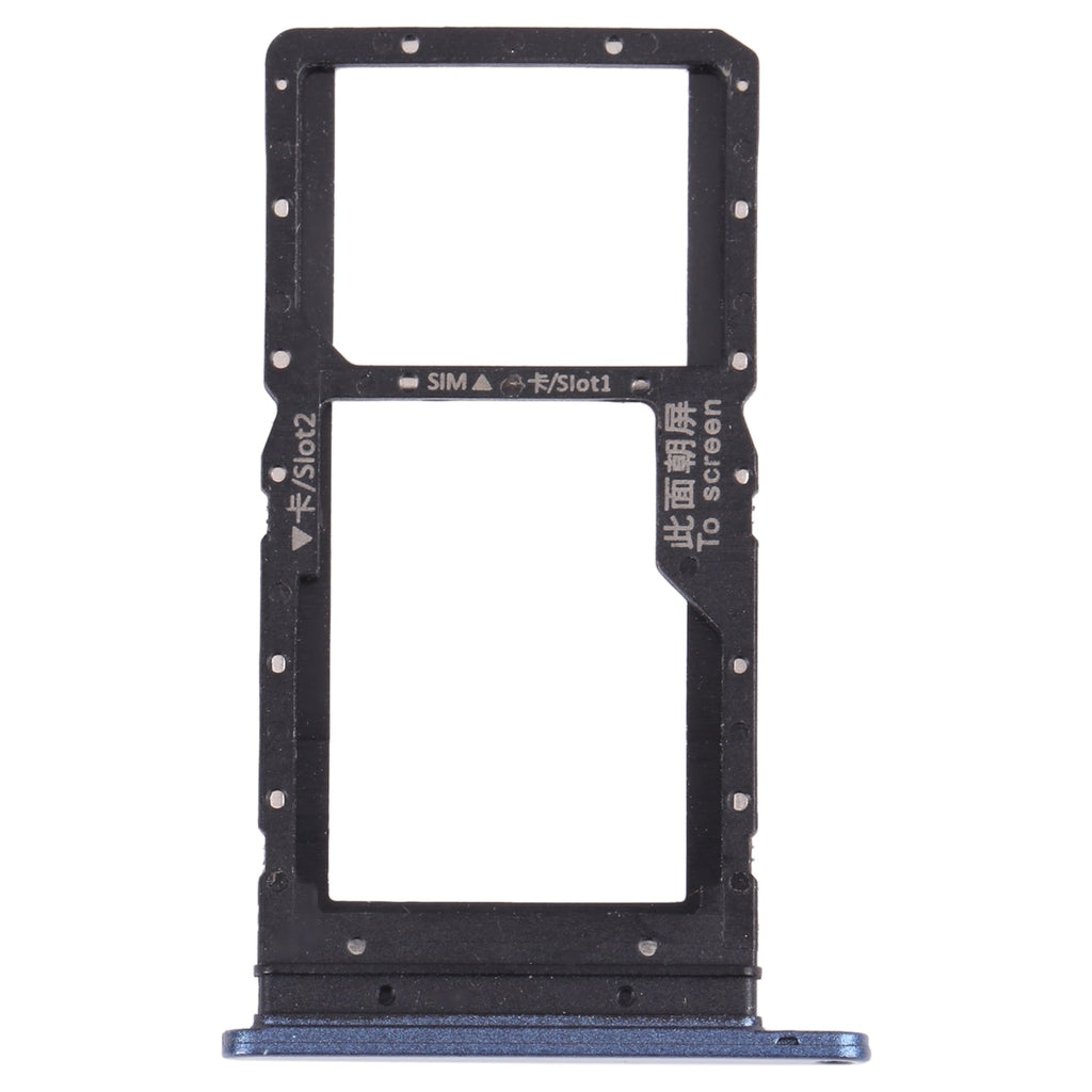 SIM Card Tray + SIM Card Tray / Micro SD Card Tray for Honor play 5T (Blue)