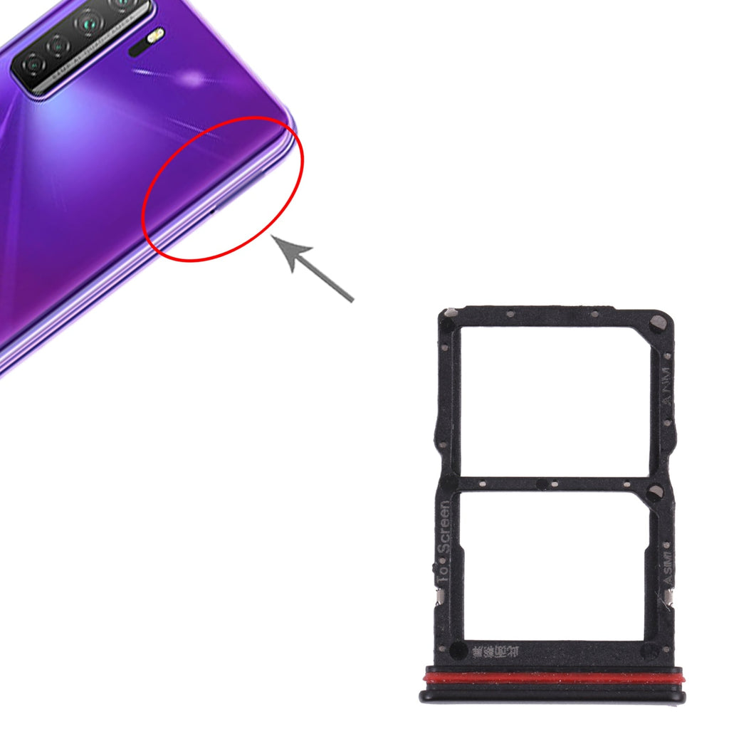SIM Card Tray + NM Card Tray for Huawei nova 7 SE 5G Youth (Black)