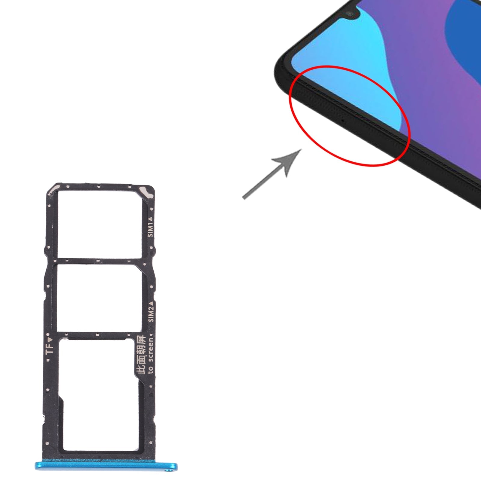 SIM Card Tray + SIM Card Tray + Micro SD Card Tray for Honor 9A(Green)