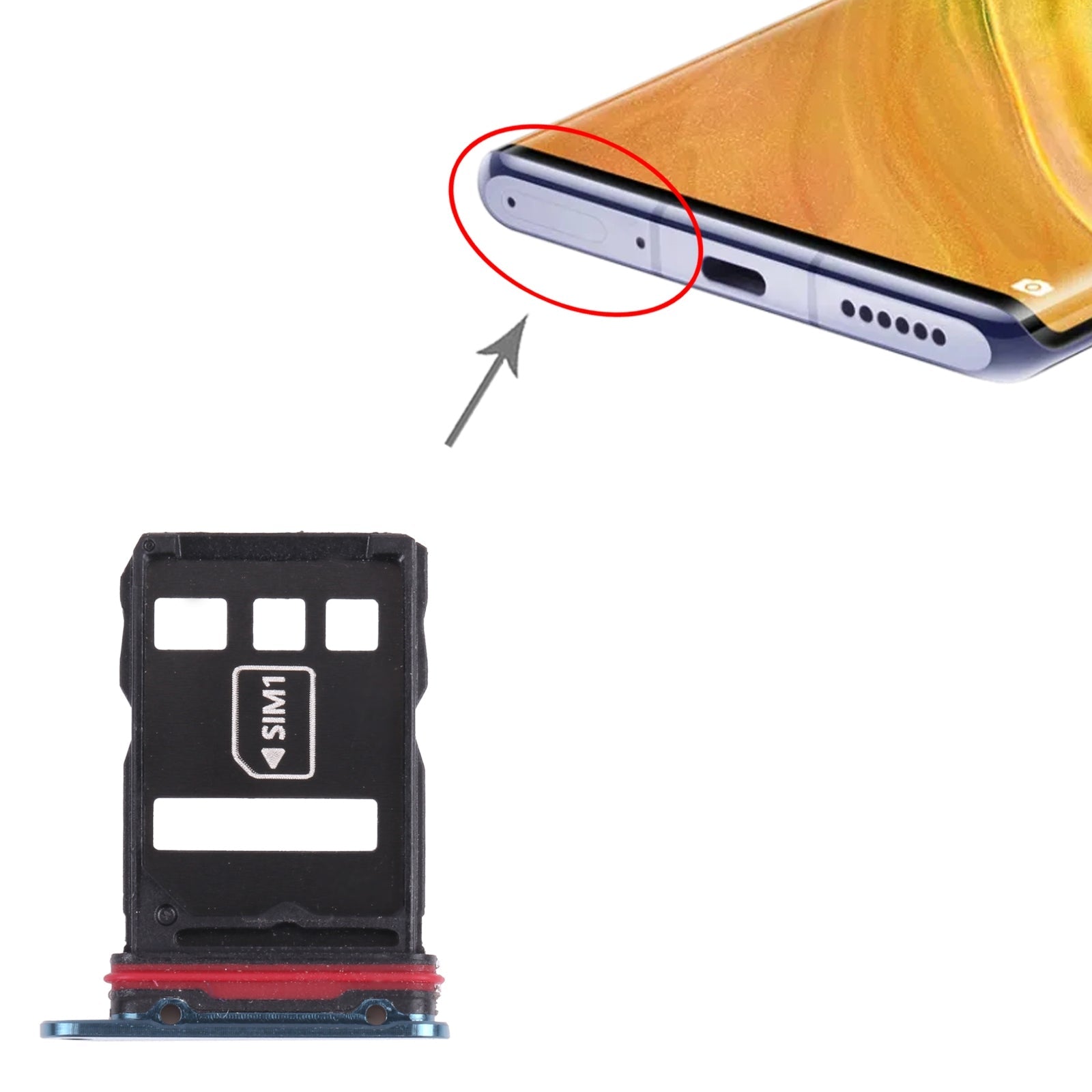 SIM Card Tray + NM Card Tray for Huawei Mate 30E Pro 5G (Green)