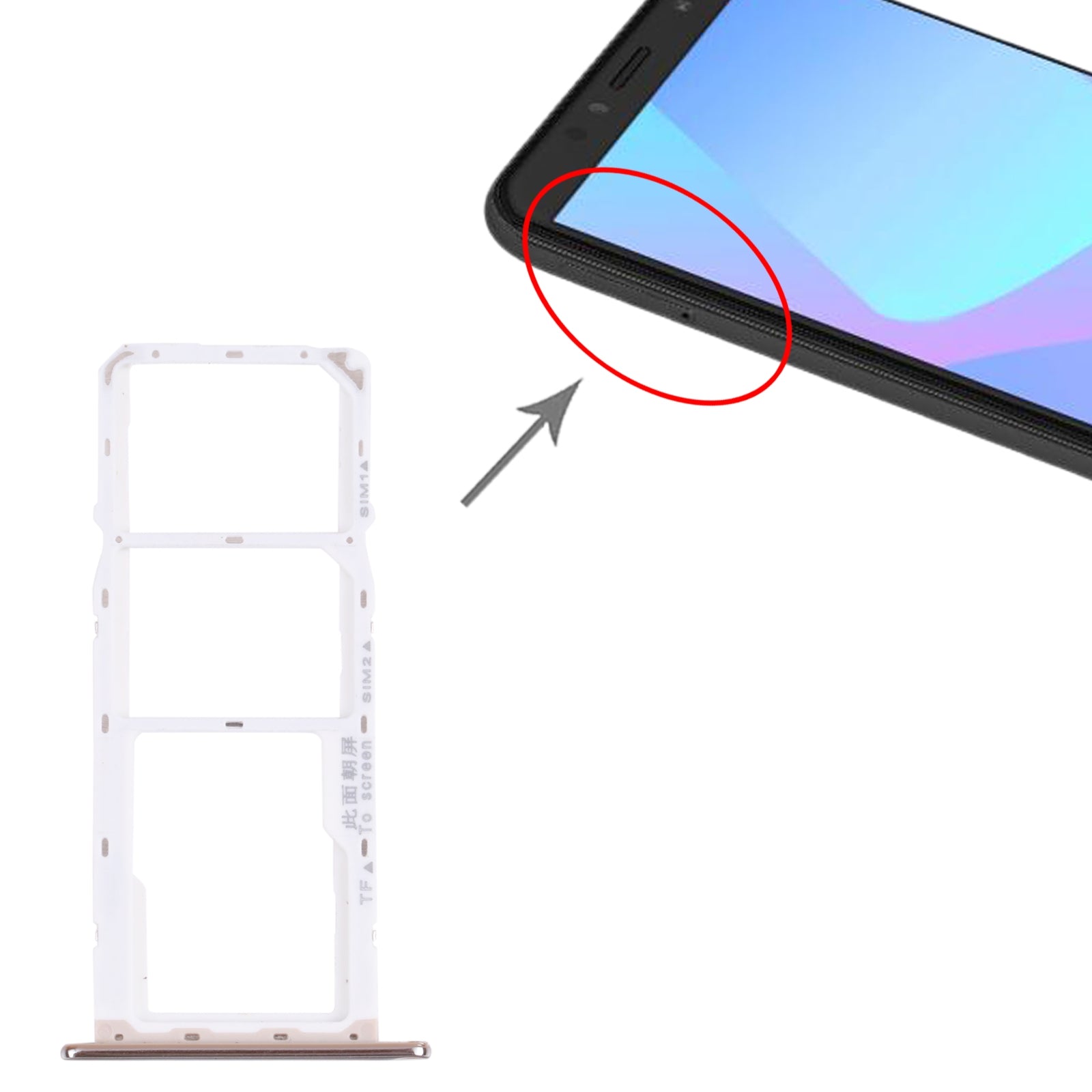 SIM Card Tray + SIM Card Tray + Micro SD Card Tray for Huawei Y6 (2018) (Silver)