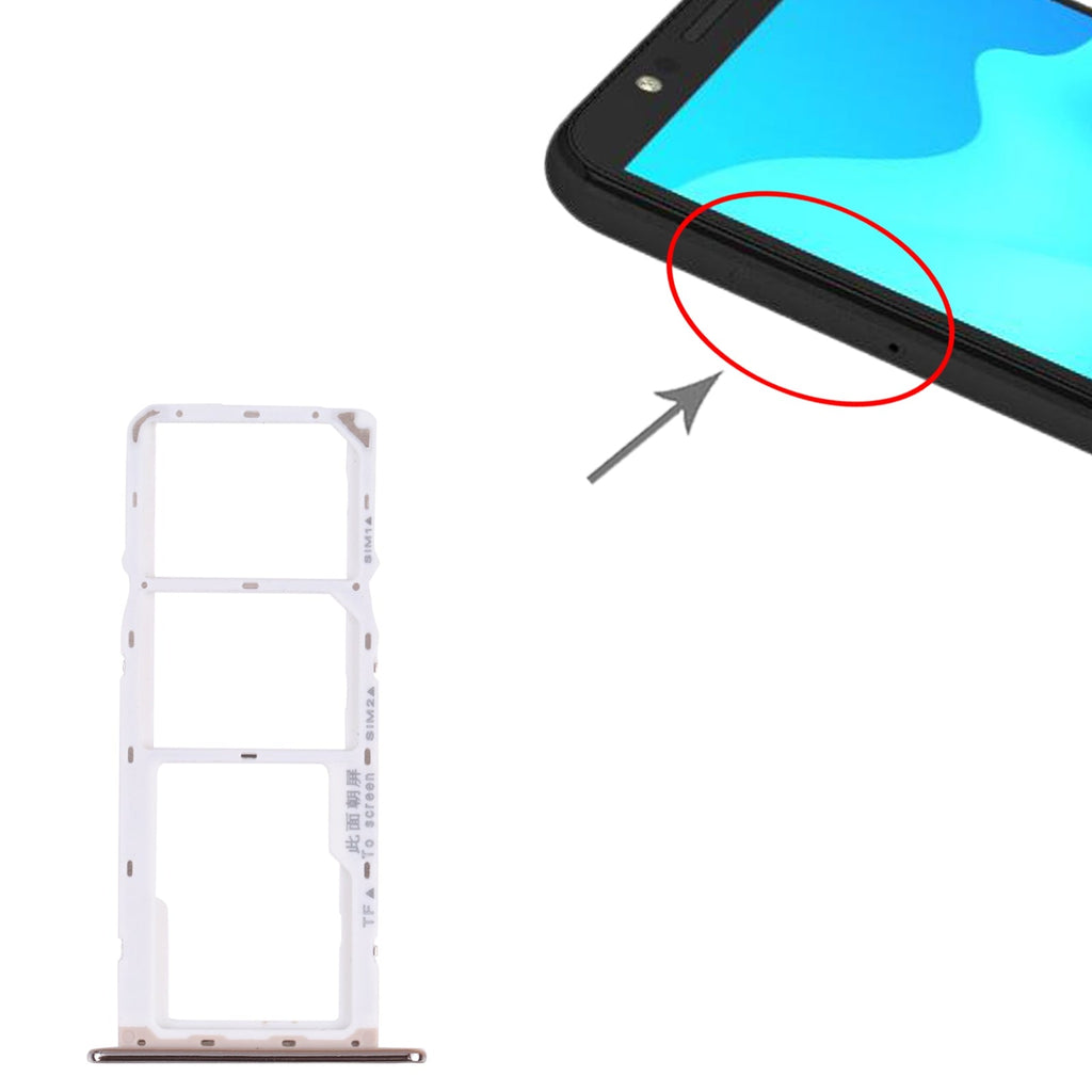 SIM Card Tray + SIM Card Tray + Micro SD Card Tray for Huawei Enjoy 8e (Silver)