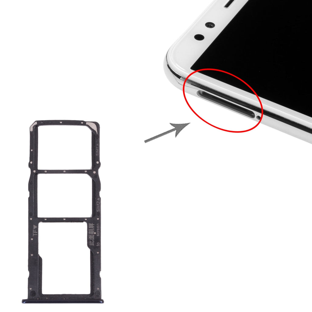 SIM Card Tray + SIM Card Tray + Micro SD Card Tray for Huawei Nova 2 Lite / Y7 Prime (2018) (Blue)