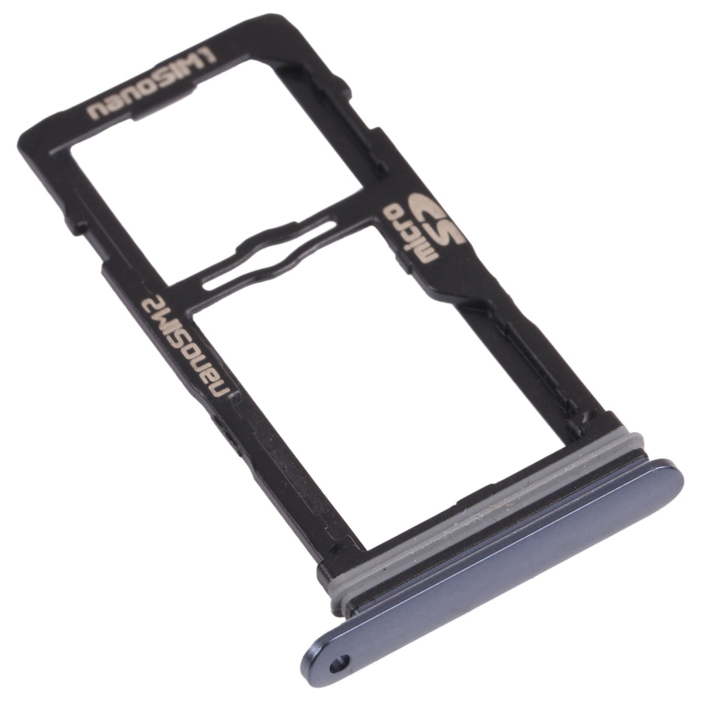 Nano SIM Card Tray + Nano SIM Card Tray / Micro SD Card Tray for LG G8S ThinQ LMG810, LM-G810, LMG810EAW (Black)