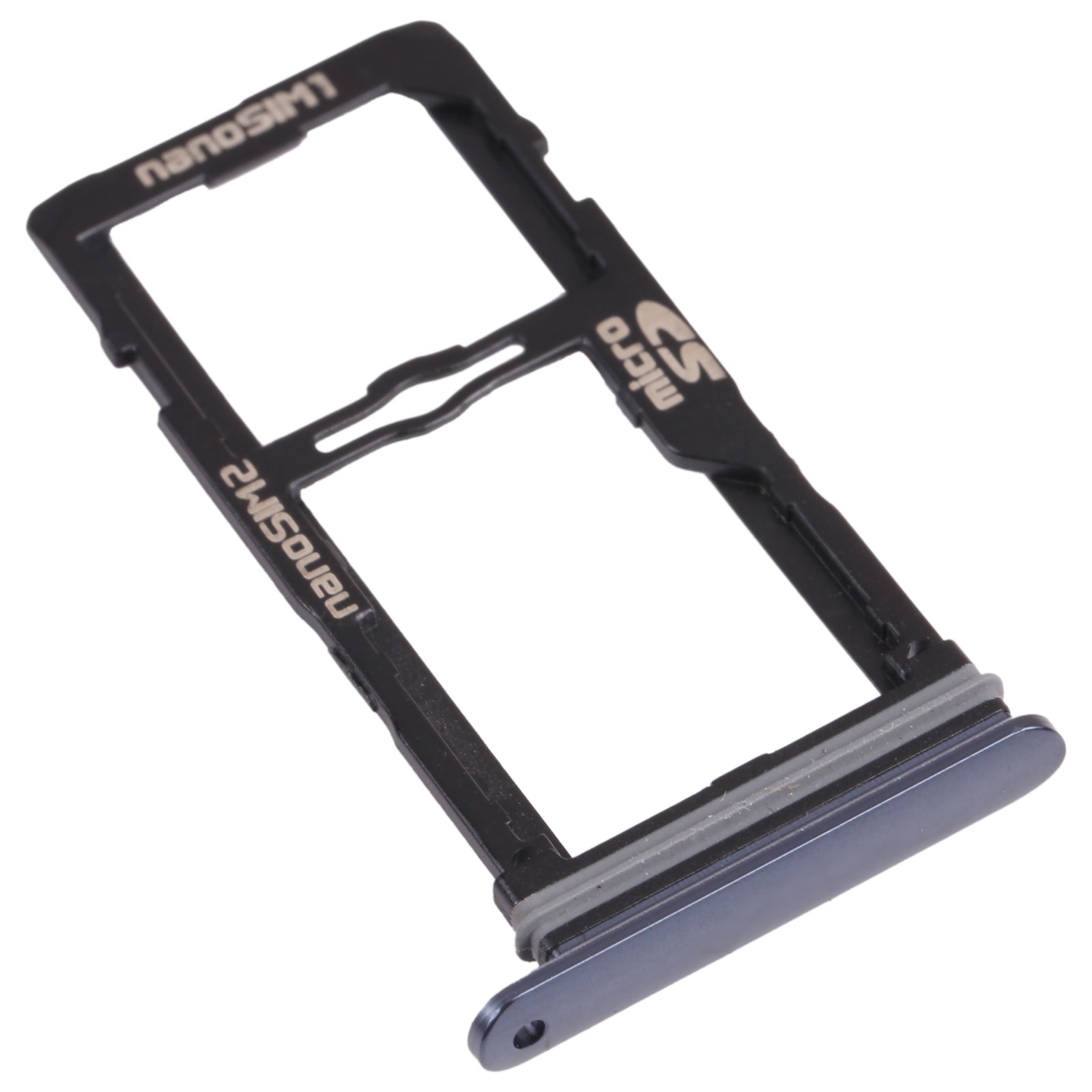Nano SIM Card Tray + Nano SIM Card Tray / Micro SD Card Tray for LG G8S ThinQ LMG810, LM-G810, LMG810EAW (Black)