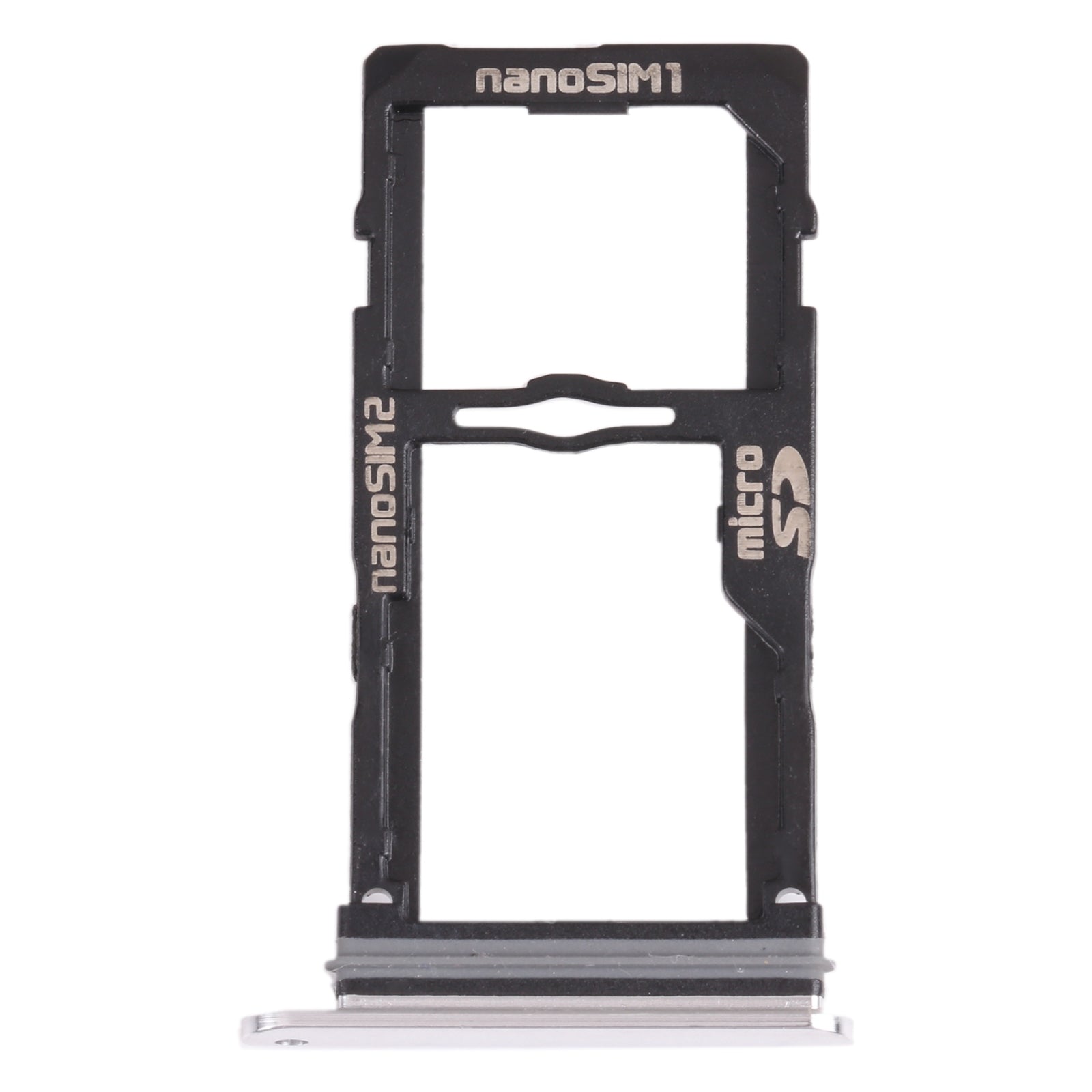 Nano SIM Card Tray + Nano SIM Card Tray / Micro SD Card Tray for LG G8S ThinQ LMG810, LM-G810, LMG810EAW (Silver)