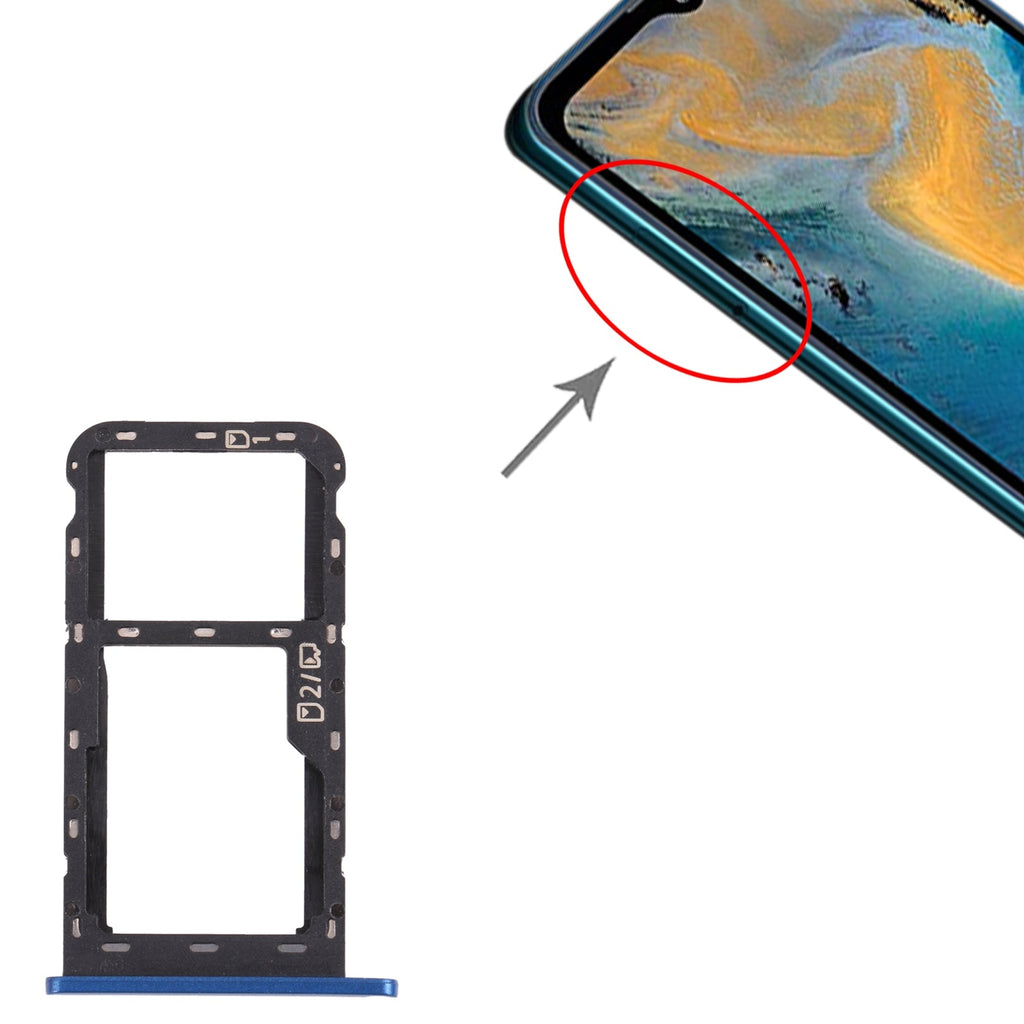 SIM Card Tray + Micro SD Card Tray for ZTE Blade A51 (Blue)