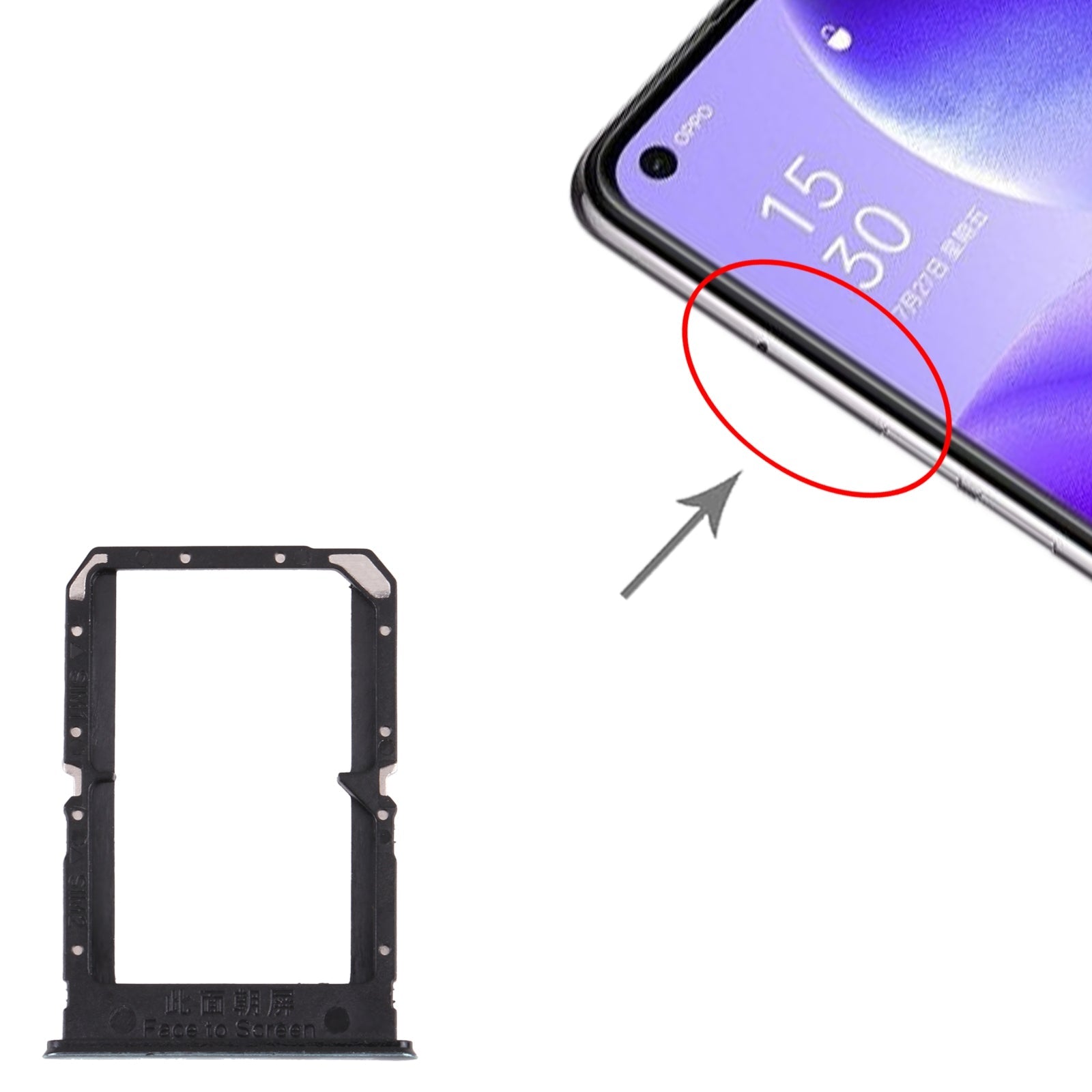 For OPPO Reno5 5G / Find X3 Lite PEGM00 PEGT00 CPH2145  SIM Card Tray + SIM Card Tray(Green)