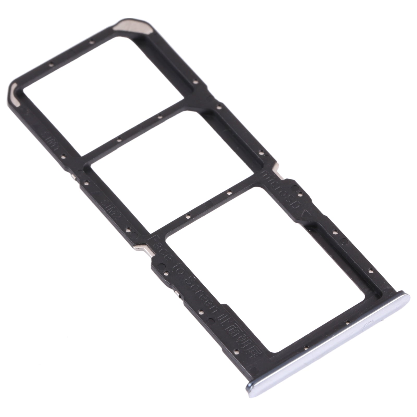 For OPPO A74 4G / F19 / F19s CPH2219  SIM Card Tray + SIM Card Tray + Micro SD Card Tray(Silver)