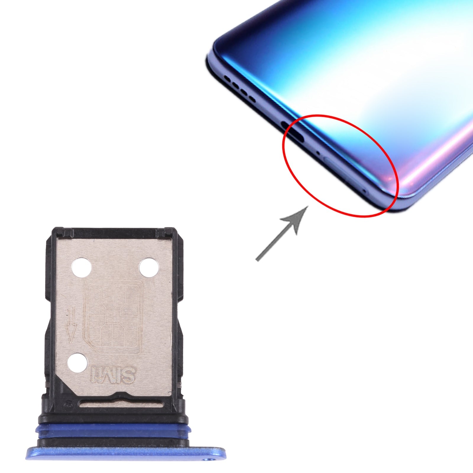 For OPPO Realme X7 RMX2176  SIM Card Tray + SIM Card Tray (Blue)