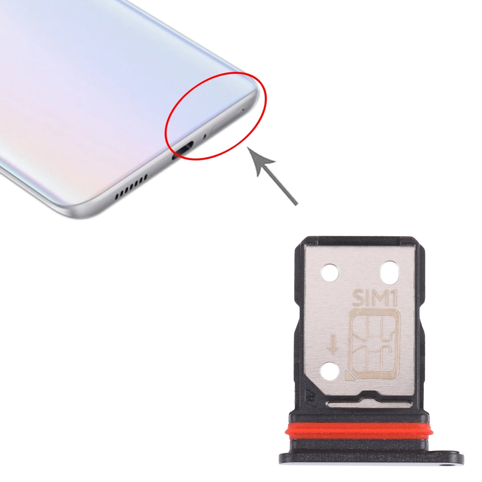 For vivo iQOO Z5 SIM Card Tray + SIM Card Tray (Black)