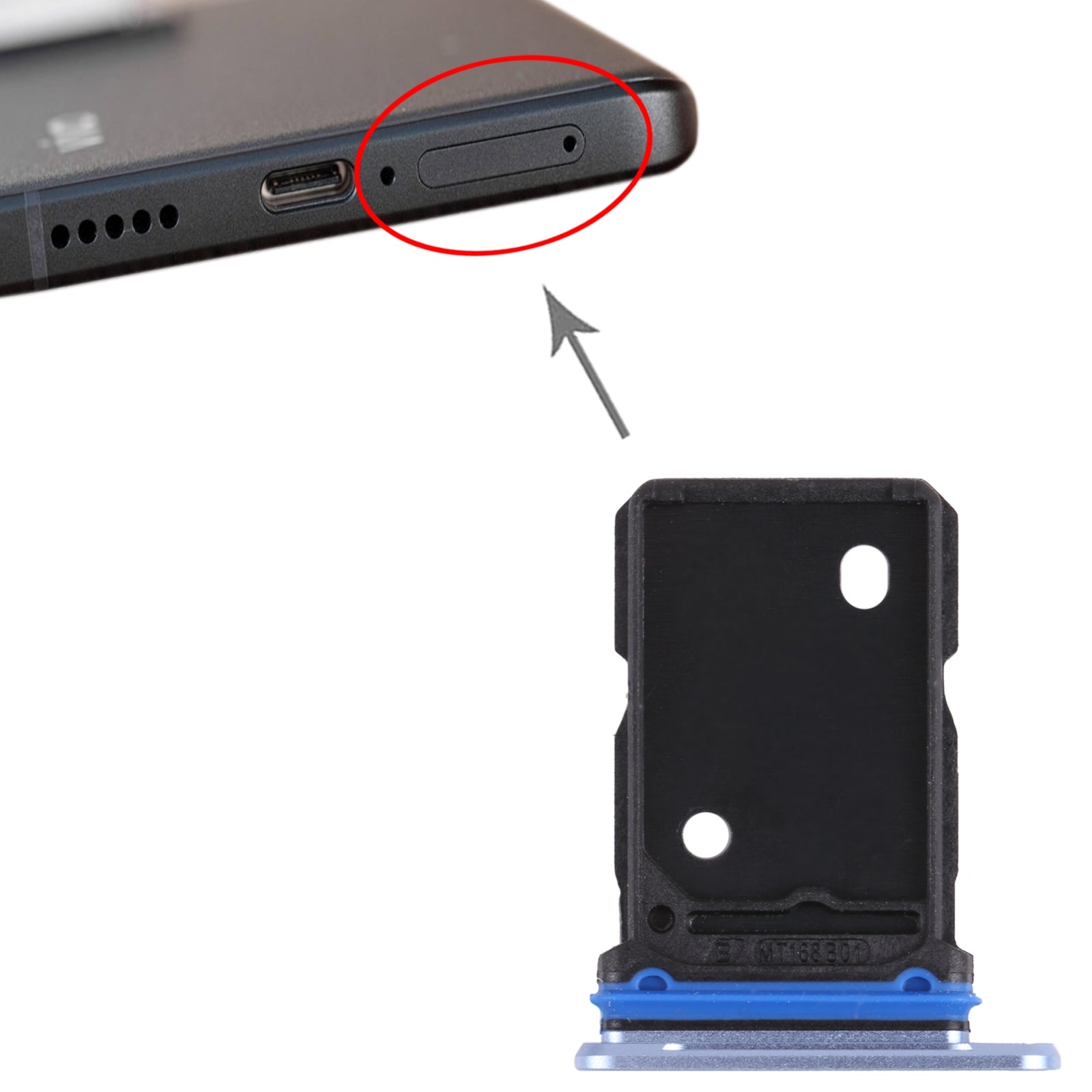 For vivo X70 Pro V2134A V2105 SIM Card Tray + SIM Card Tray (Blue)