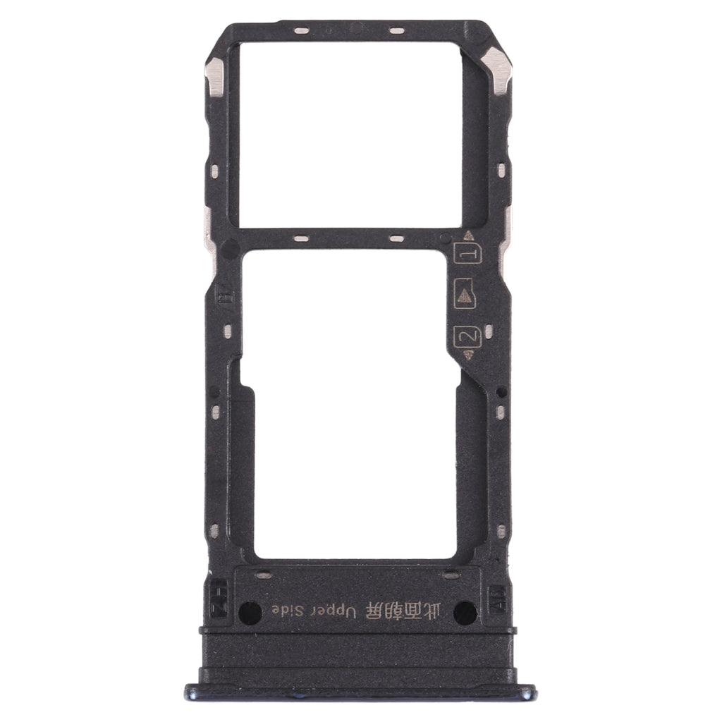 For vivo Y76s V2156A SIM Card Tray + SIM Card Tray / Micro SD Card Tray (Black)