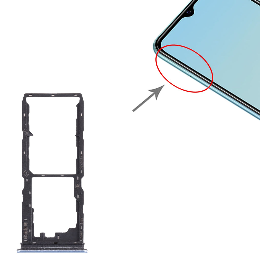 For vivo Y30 Standard / Y12s SIM Card Tray + SIM Card Tray + Micro SD Card Tray (White)