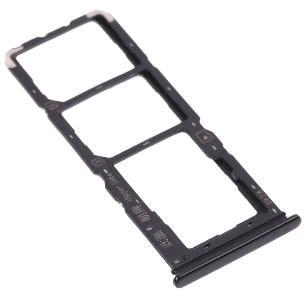 For vivo Y11s V2028 SIM Card Tray + SIM Card Tray + Micro SD Card Tray (Black)