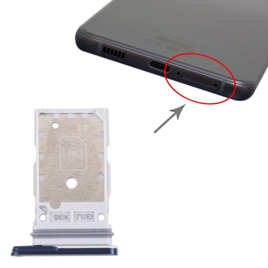 For Samsung Galaxy S21 FE 5G SM-G990B Original SIM Card Tray + SIM Card Tray (Blue)