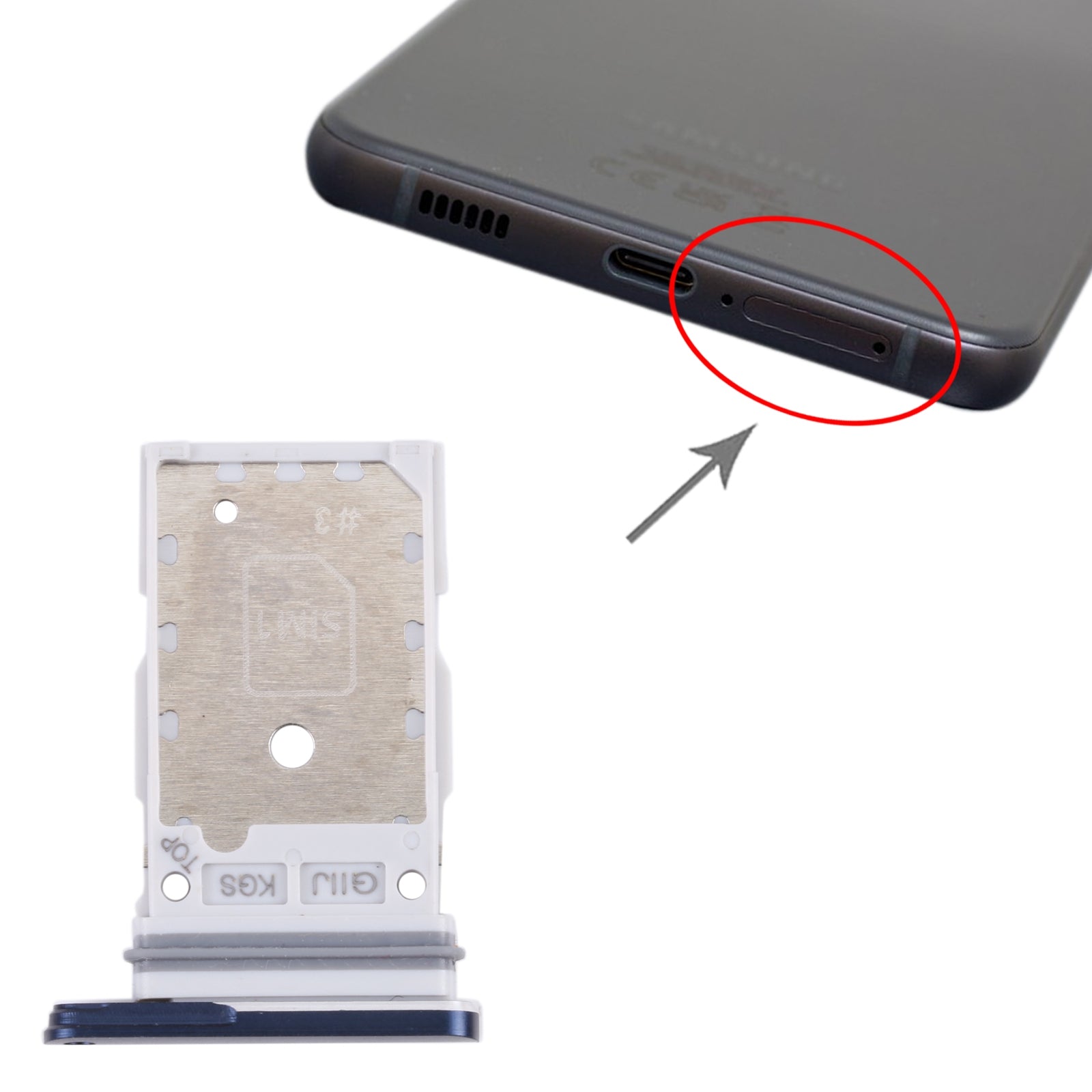 For Samsung Galaxy S21 FE 5G SM-G990B Original SIM Card Tray + SIM Card Tray (Blue)