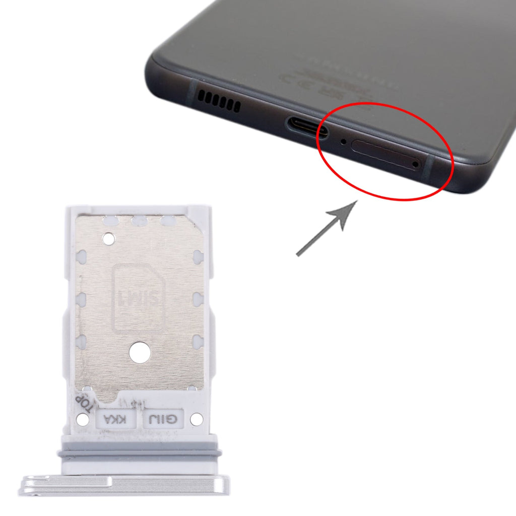 For Samsung Galaxy S21 FE 5G SM-G990B Original SIM Card Tray + SIM Card Tray (White)