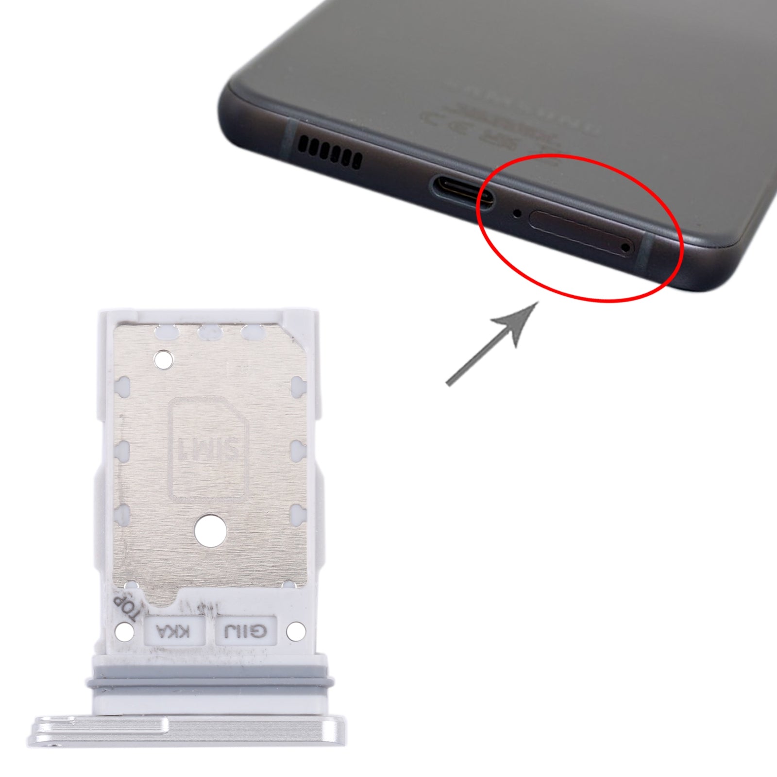 For Samsung Galaxy S21 FE 5G SM-G990B Original SIM Card Tray + SIM Card Tray (White)