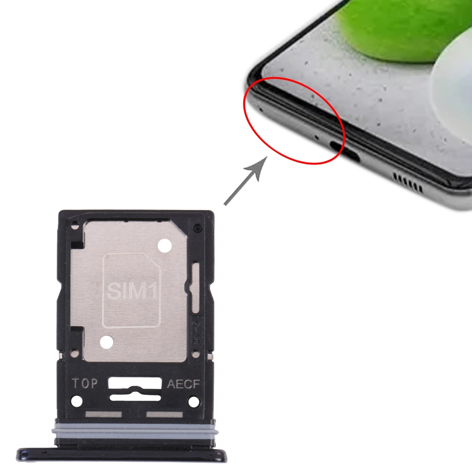 For Samsung Galaxy A53 5G SM-A536B Original SIM Card Tray + SIM Card Tray / Micro SD card tray (Black)