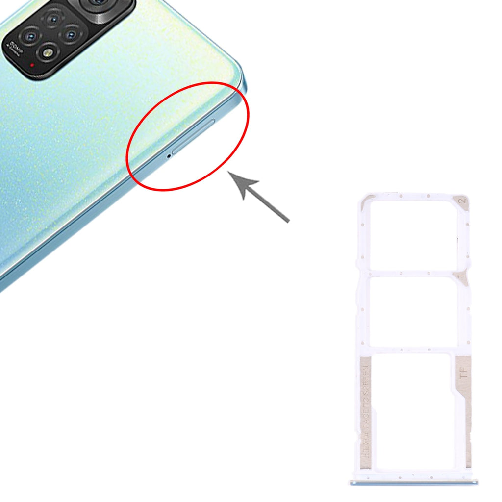 SIM Card Tray + SIM Card Tray + Micro SD card tray for Xiaomi Redmi Note 11 4G / Redmi Note 11S 4G(Baby Blue)