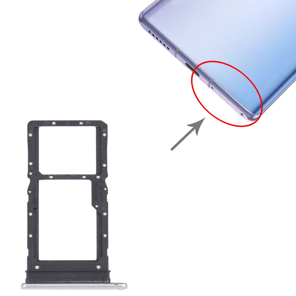SIM Card Tray + SIM Card Tray / Micro SD Card Tray for Honor Play 30 Plus(Silver)