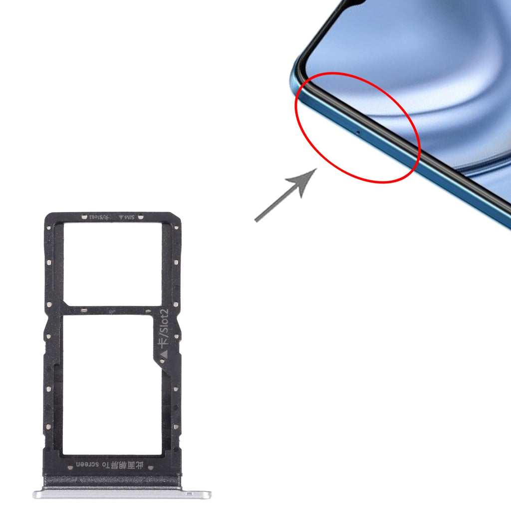 SIM Card Tray + SIM Card Tray / Micro SD Card Tray for Honor Play 20 (Silver)