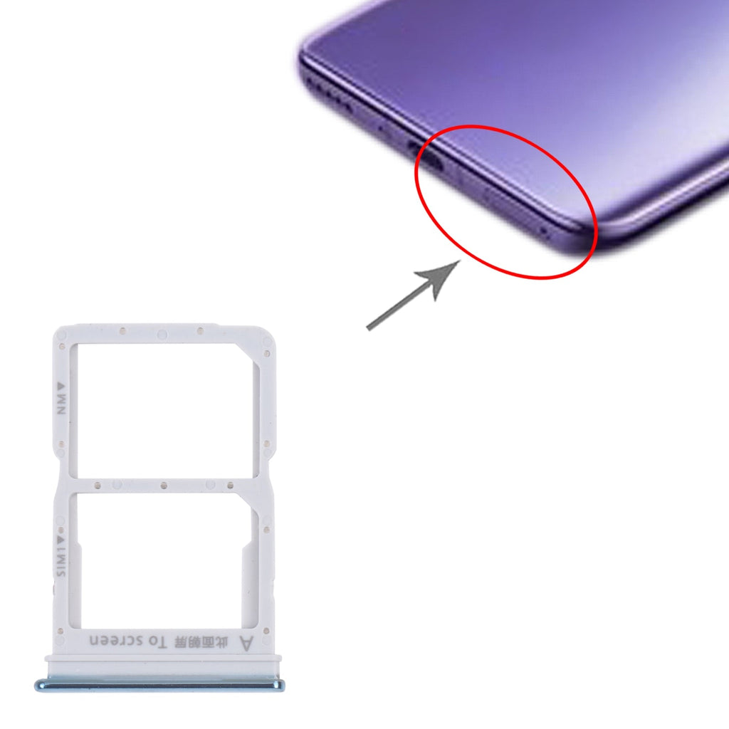 SIM Card Tray + NM Card Tray for Honor 30i (Blue)