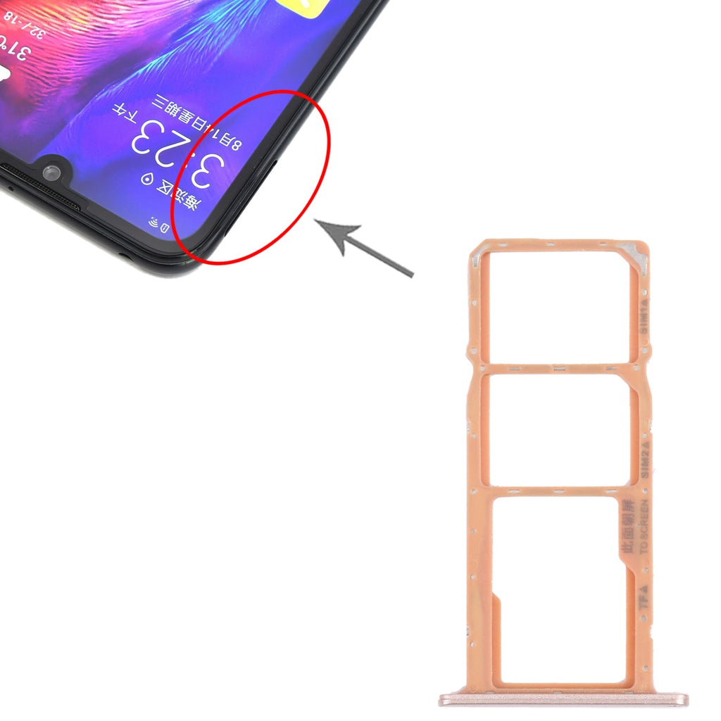 SIM Card Tray + SIM Card Tray + Micro SD Card Tray for Honor Play 8(Gold)