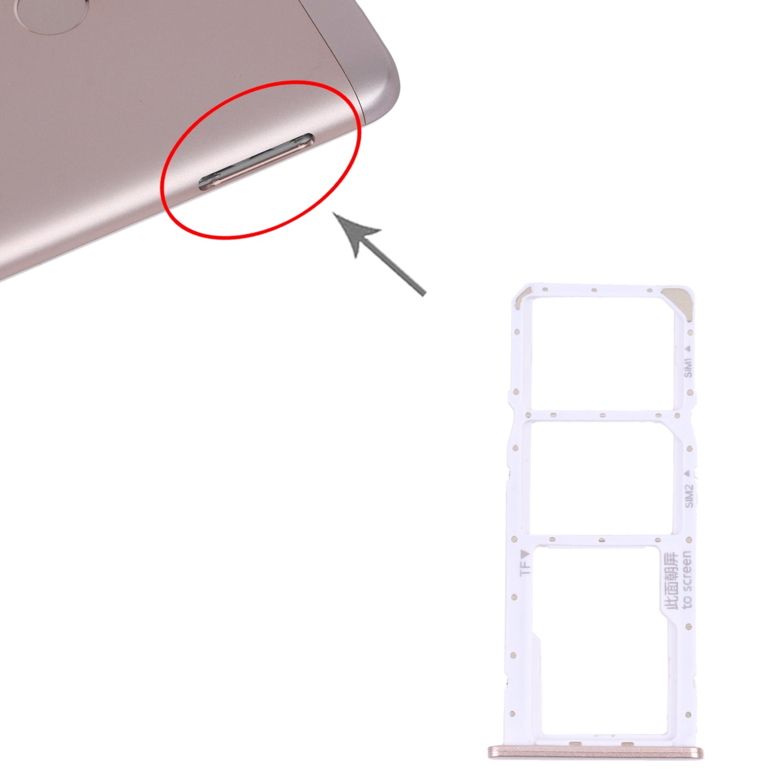 SIM Card Tray + SIM Card Tray + Micro SD Card Tray for Honor 7C (Gold)