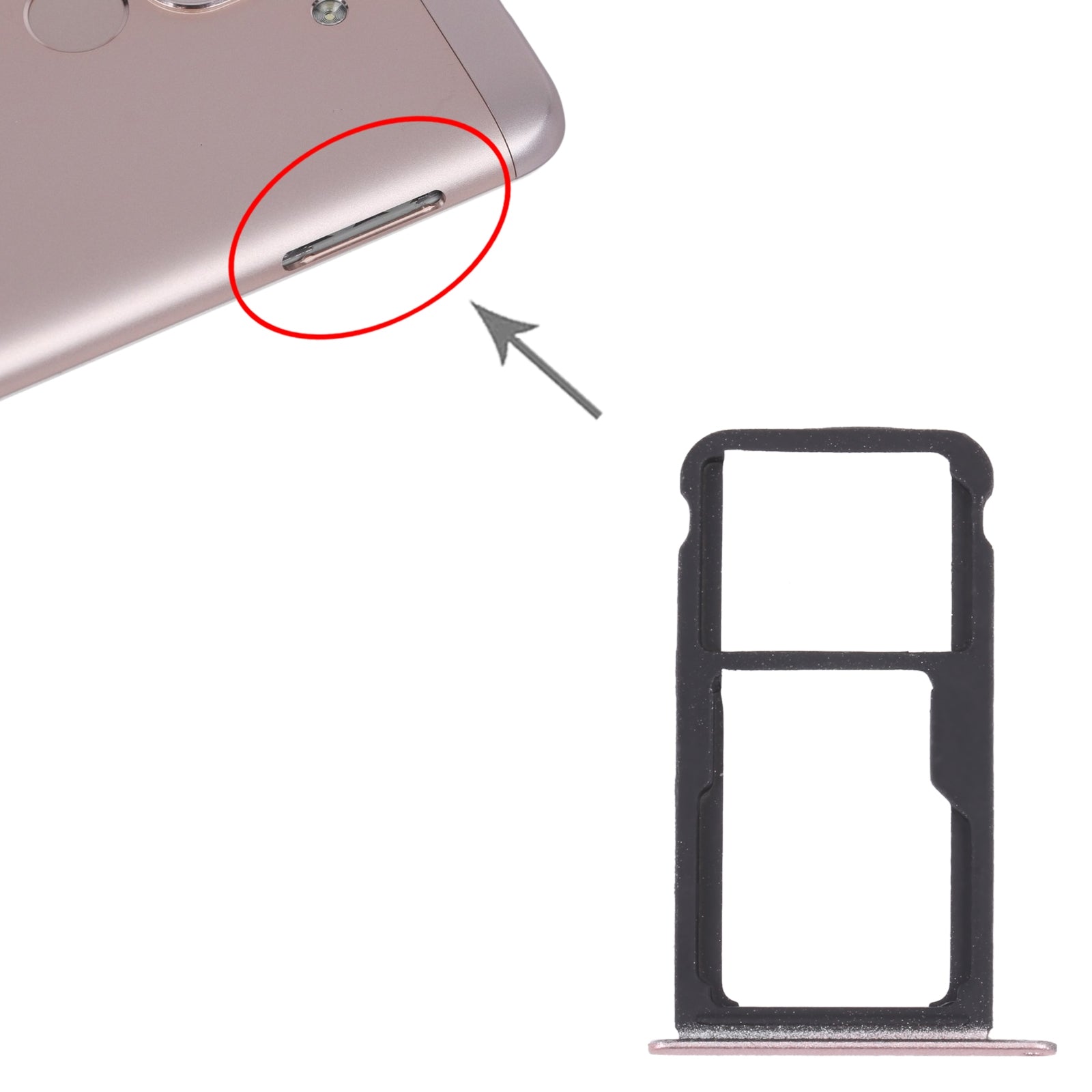 SIM Card Tray + SIM Card Tray / Micro SD Card Tray for Honor Play 6 (Pink)