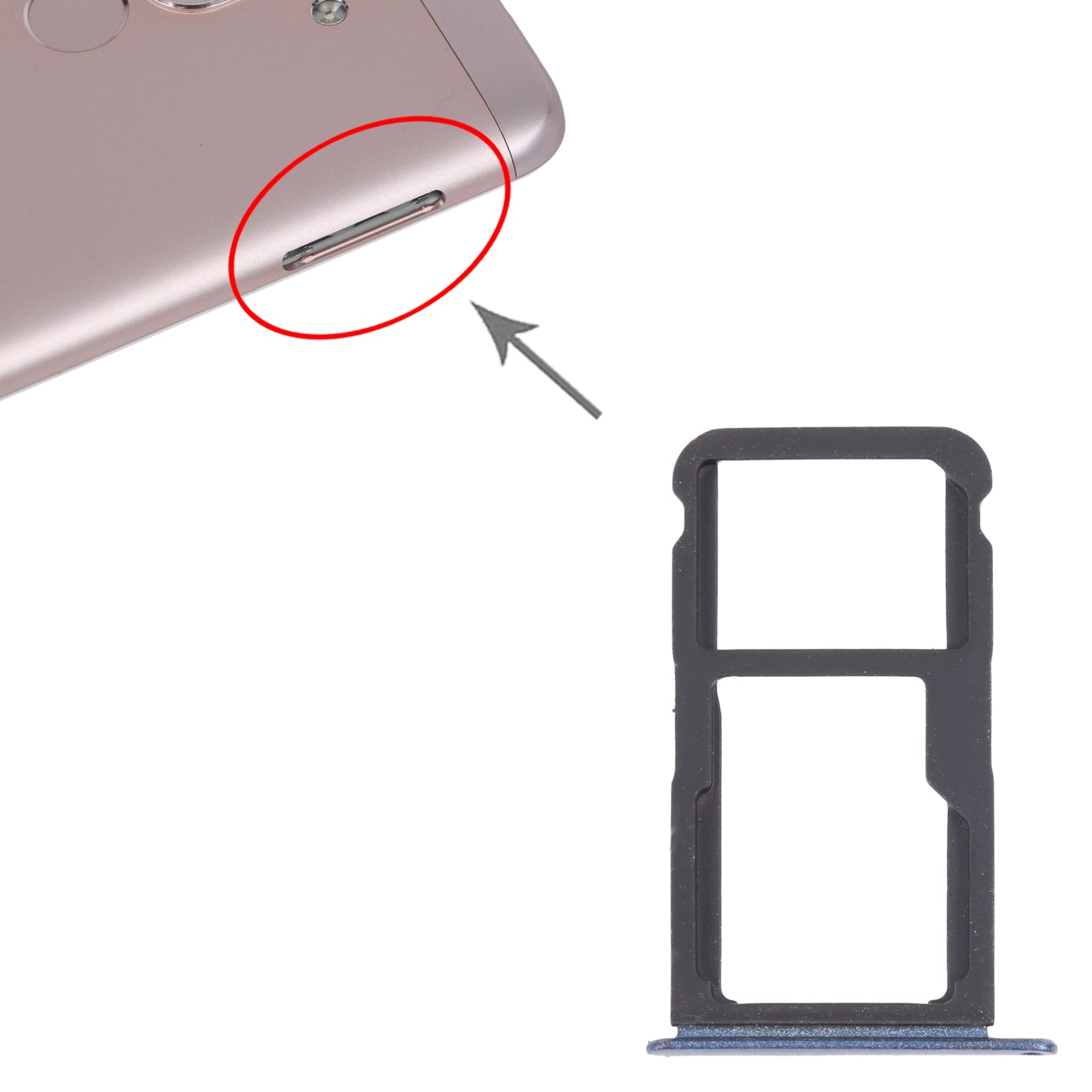 SIM Card Tray + SIM Card Tray / Micro SD Card Tray for Honor Play 6 (Blue)