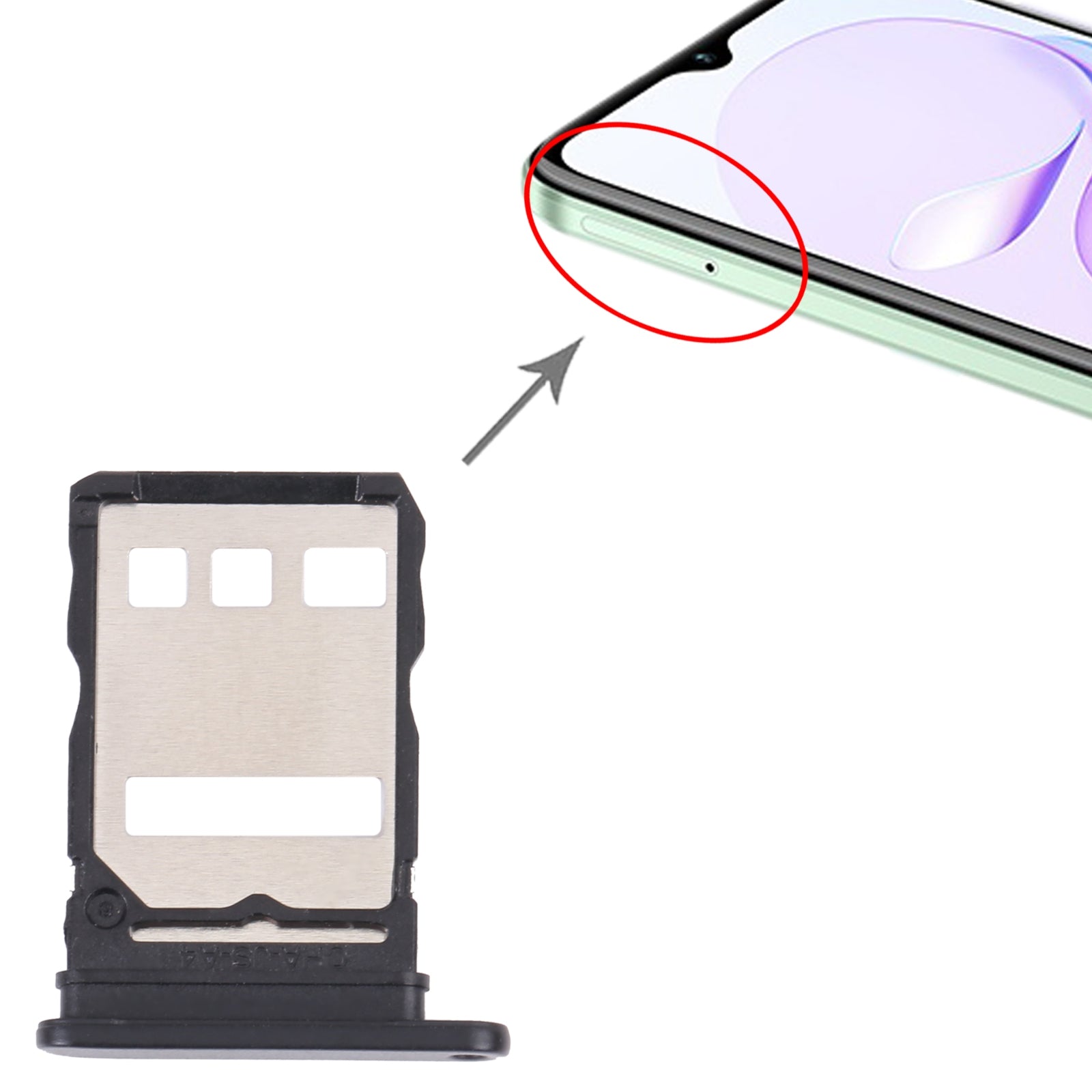SIM Card Tray + SIM Card Tray for Huawei Nzone S7 5G (Black)