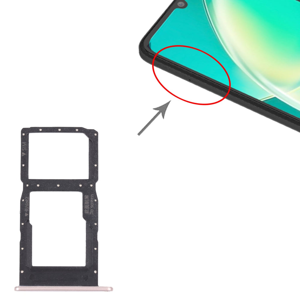 SIM Card Tray + SIM Card Tray / Micro SD Card Tray for Huawei Nova Y60 (Gold)