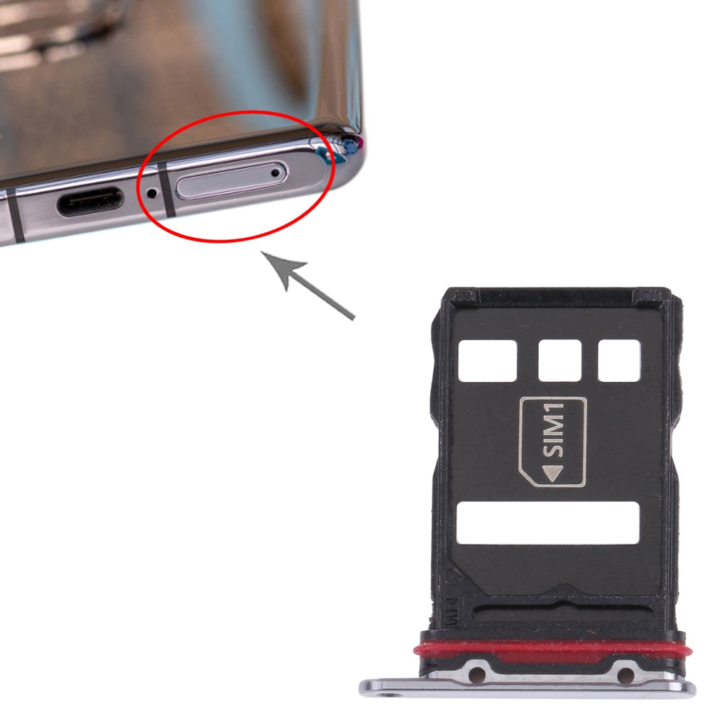 SIM Card Tray + NM Card Tray for Huawei P50 Pro (Black)