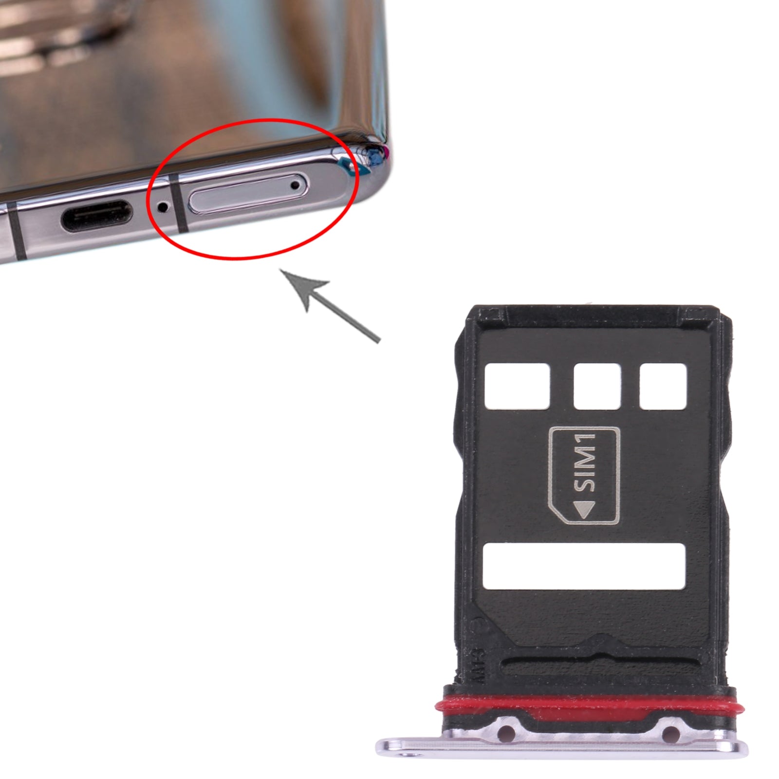 SIM Card Tray + NM Card Tray for Huawei P50 Pro (Pink)