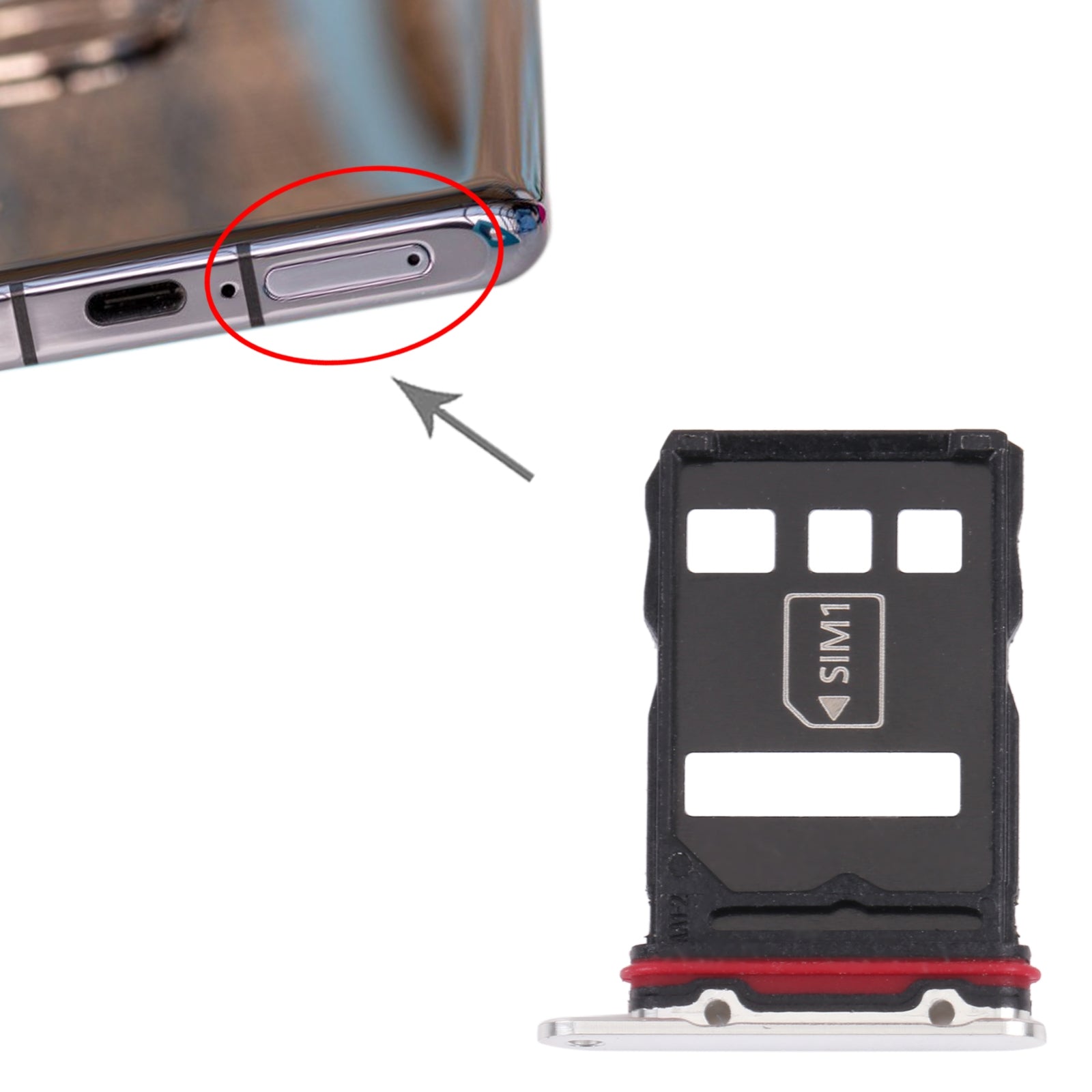 SIM Card Tray + NM Card Tray for Huawei P50 Pro (White)