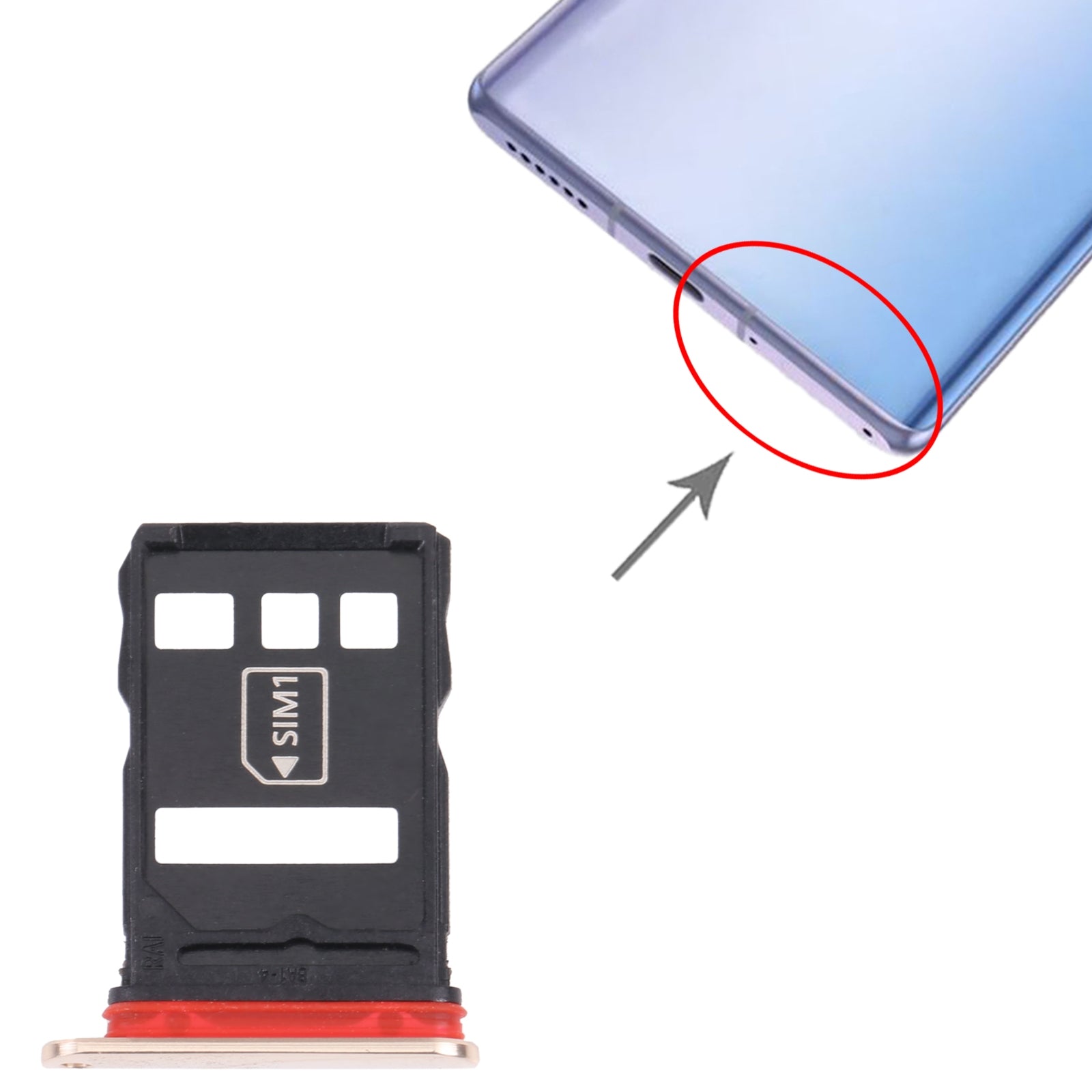 SIM Card Tray + NM Card Tray for Huawei Mate 40E 5G (Gold)