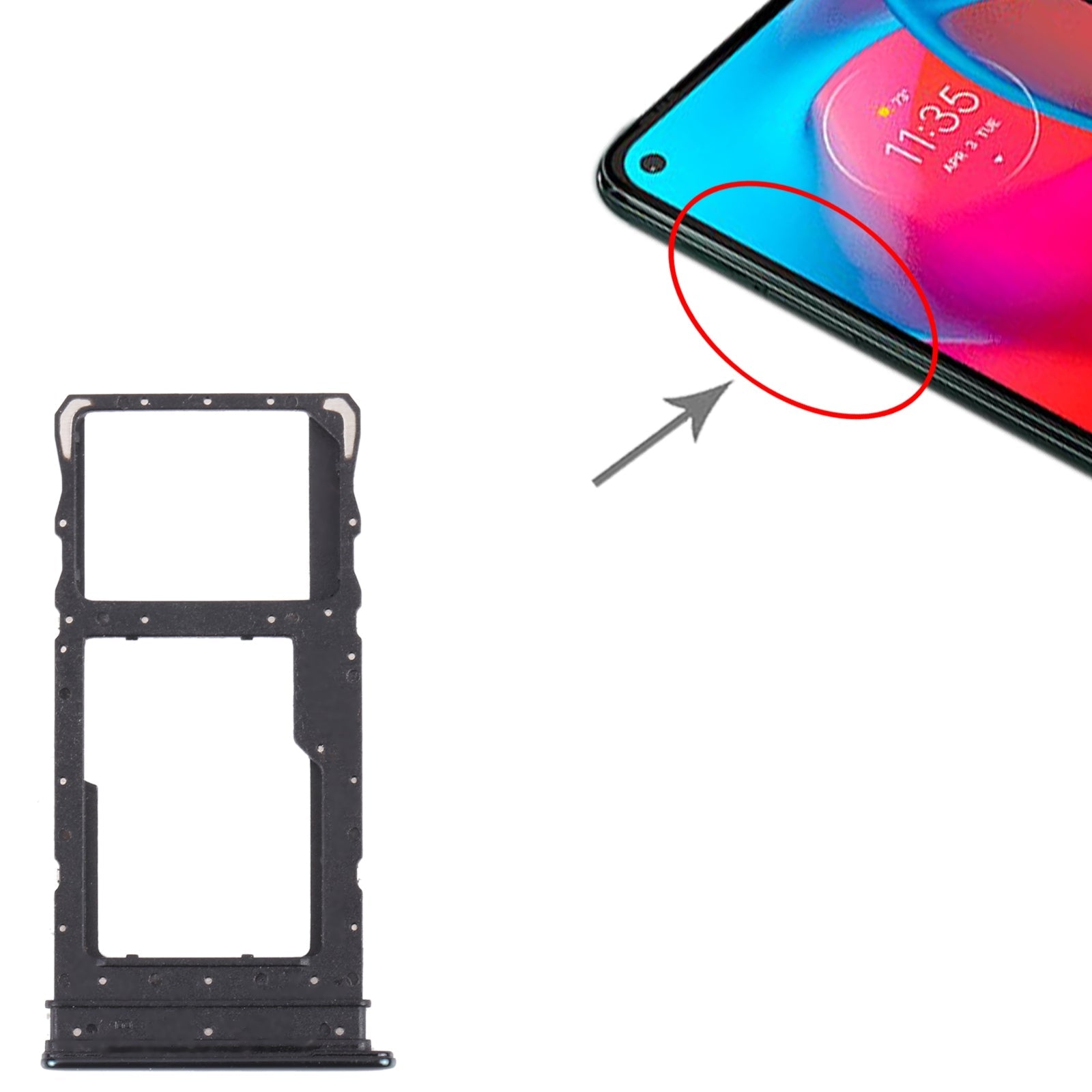 SIM Card Tray + Micro SD Card Tray for Motorola Moto G Stylus 5G 2021 XT2131 (Green)