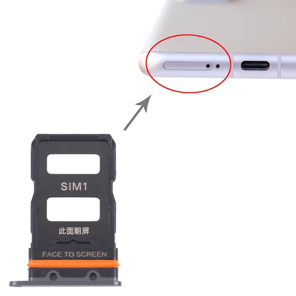 SIM Card Tray + SIM Card Tray for Xiaomi 12/12X(Black)