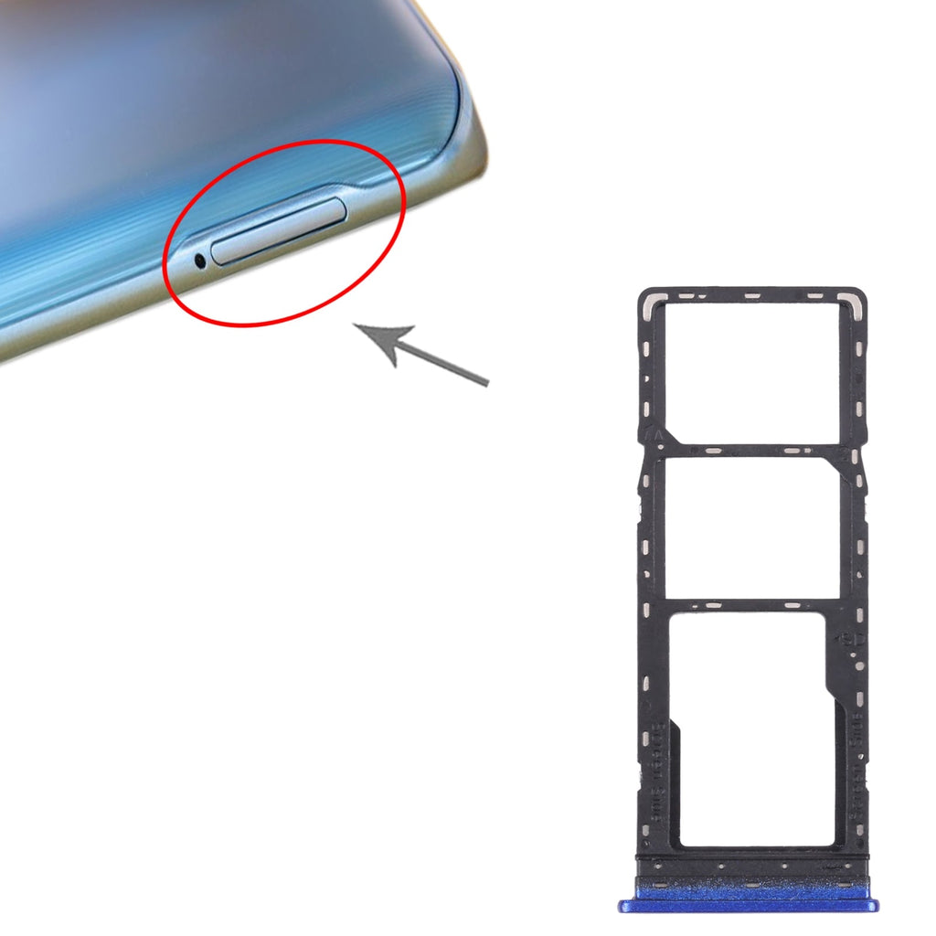 For Infinix Hot 7/Hot 7 Pro SIM Card Tray + SIM Card Tray + Micro SD Card Tray (Blue)