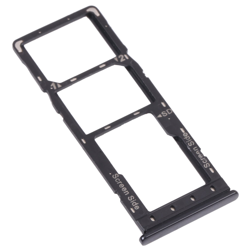 For Infinix Zero 8 X687 SIM Card Tray + SIM Card Tray + Micro SD Card Tray (Black)