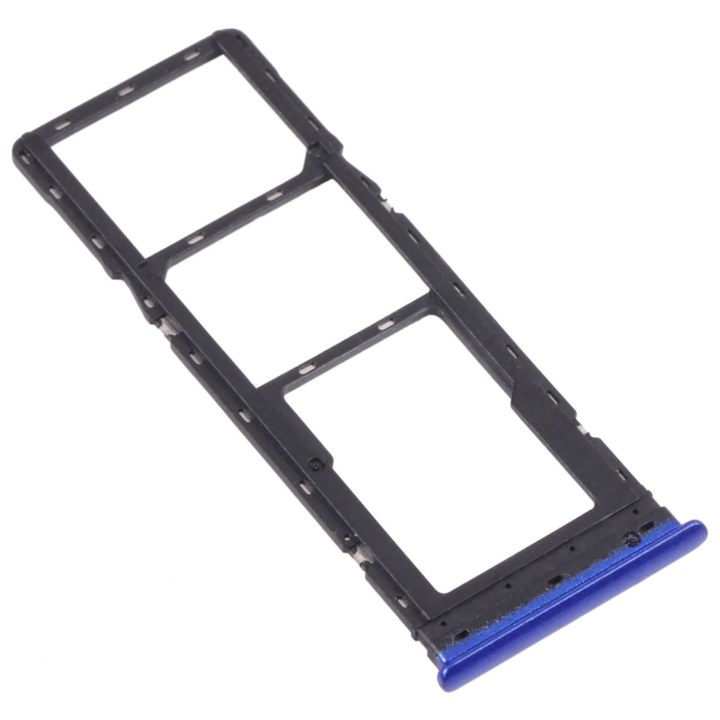 For Tecno Spark 4 Lite KC8S SIM Card Tray + SIM Card Tray + Micro SD Card Tray (Blue)