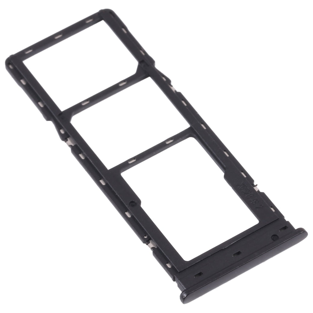 For Tecno Spark 7 KF6 SIM Card Tray + SIM Card Tray + Micro SD Card Tray (Black)